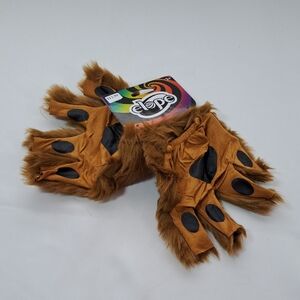 Fingerless Paw Gloves Brown